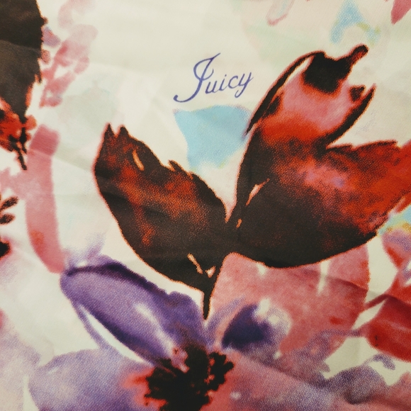 NWT Juicy Couture Rectangle Floral Print Scarf - Picture 8 of 9